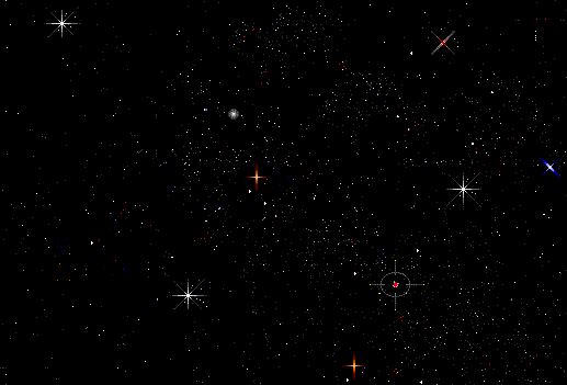black red blue starry sky